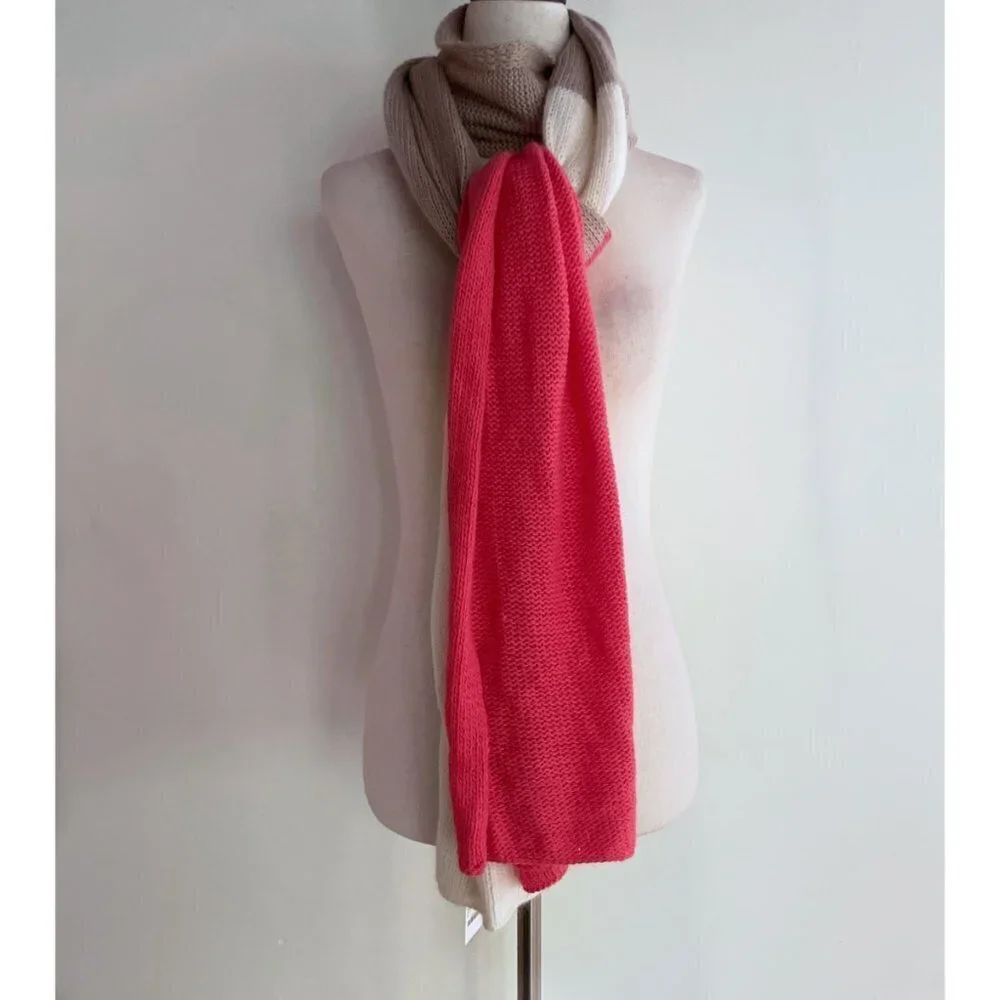 NWT J. Crew Colorblock Oversized Long Wool Rabbit Hair Blend Scarf Wrap OS‌